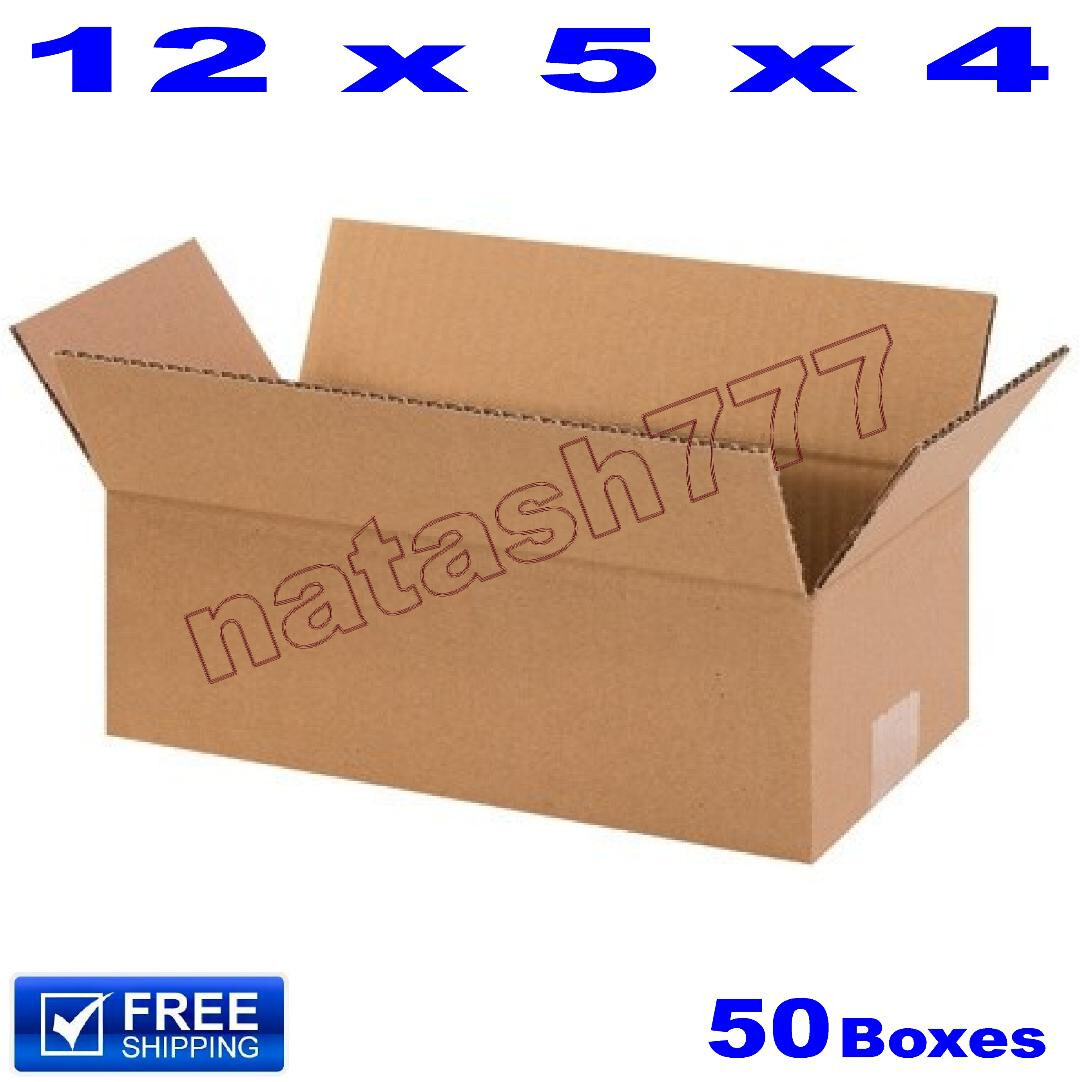 50 – 12x5x4 Cardboard Boxes 32-ECT Mailing Packing Shipping Corrugated Carton
