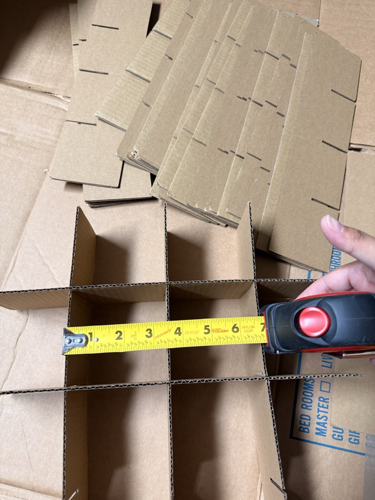 32pcs Cardboard Corrugated Box Divider Inserts Single Wall 12x7x3 Rectangle