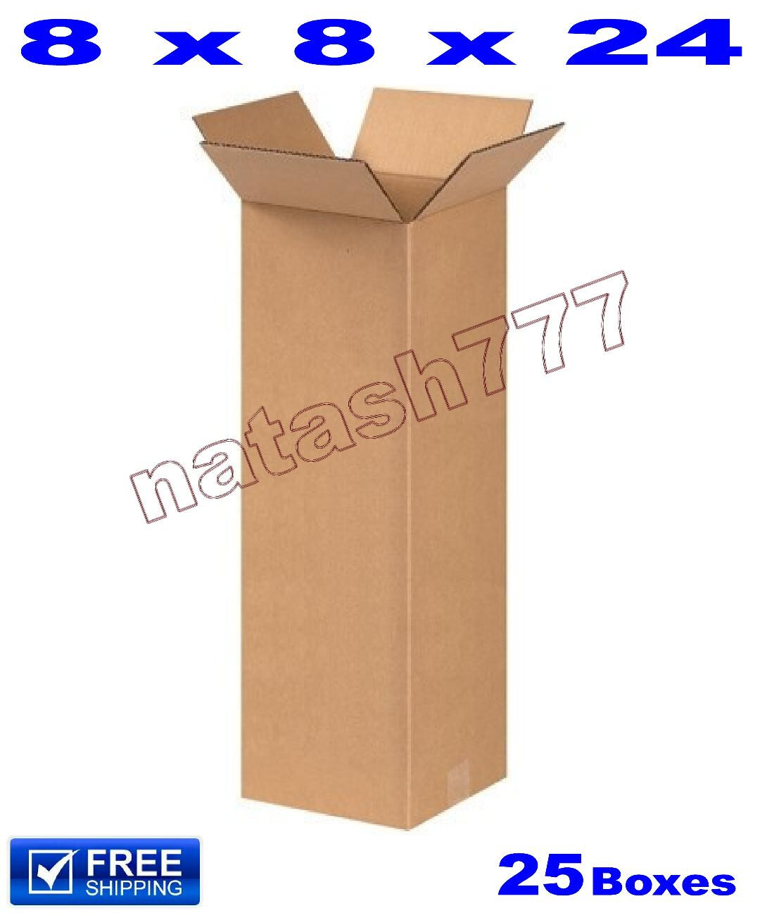 25 – 8x8x24 Cardboard Boxes 32-ECT Mailing Packing Shipping Corrugated Carton