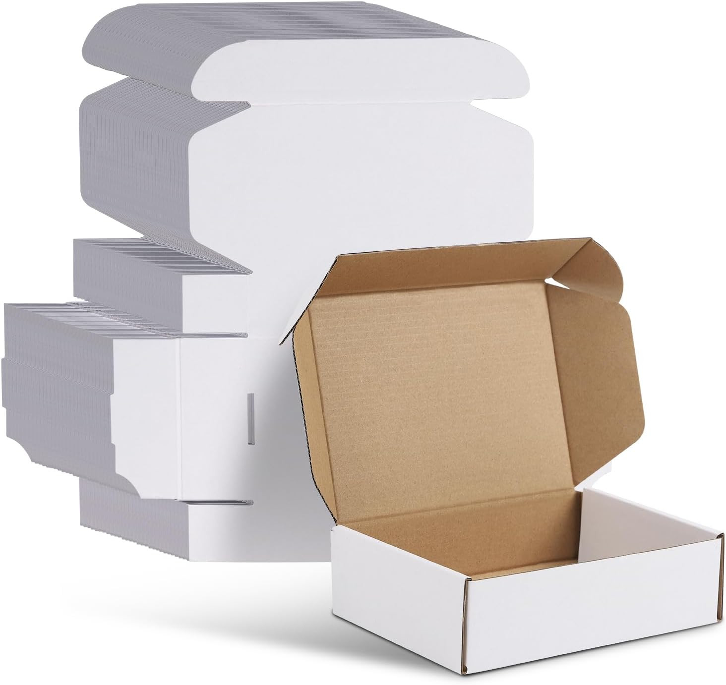 7X5X2 Shipping Boxes Set of 30, 7X5X2 White Corrugated Cardboard Box for Packagi