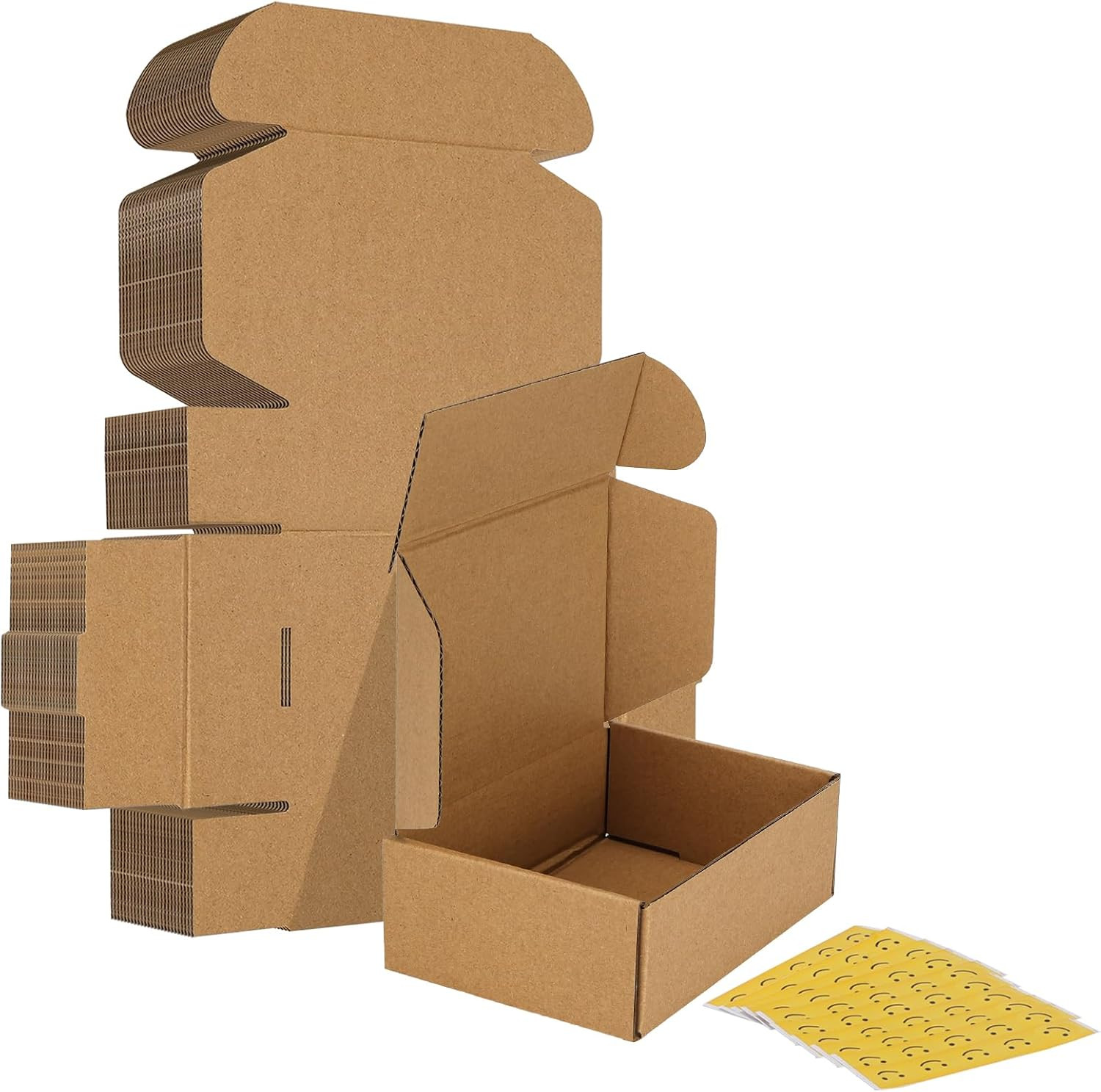 9X6X2 Inches Shipping Boxes Set of 50, White Corrugated Cardboard Box Literature