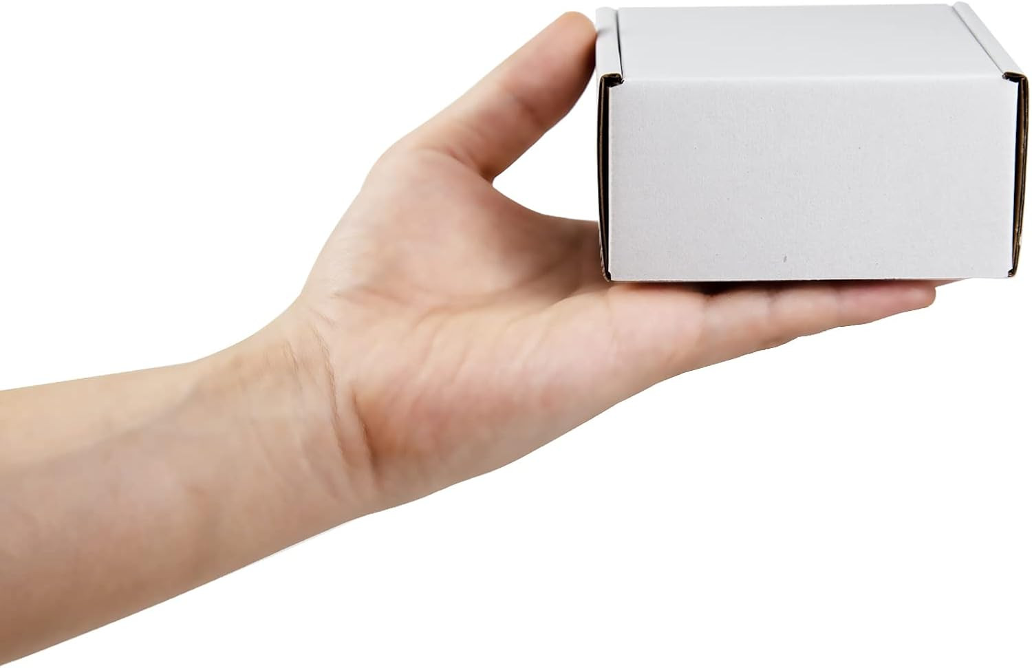 4X4X2 Inches Shipping Boxes Pack of 25, White Corrugated Cardboard Boxes for Sma