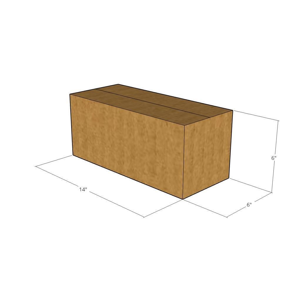 20 14x6x6 Kraft Brown Corrugated Shipping Boxes 32 ECT Single-Wall New