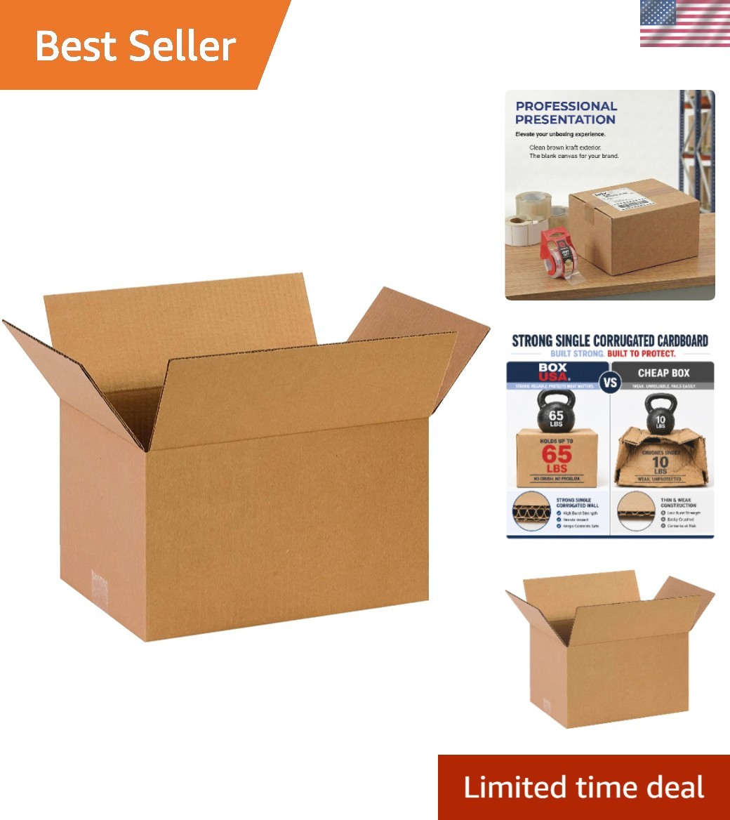 Efficient 14x10x8 Moving & Shipping Boxes, 25-Pack | Easy Assembly Design