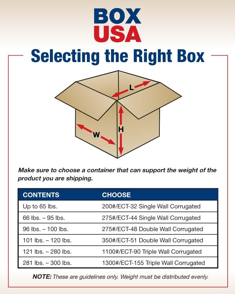 Tape Logic 14 x 8 x 4″ Tall Corrugated Boxes,14″L x 8″W x 4″H, Pack of 25