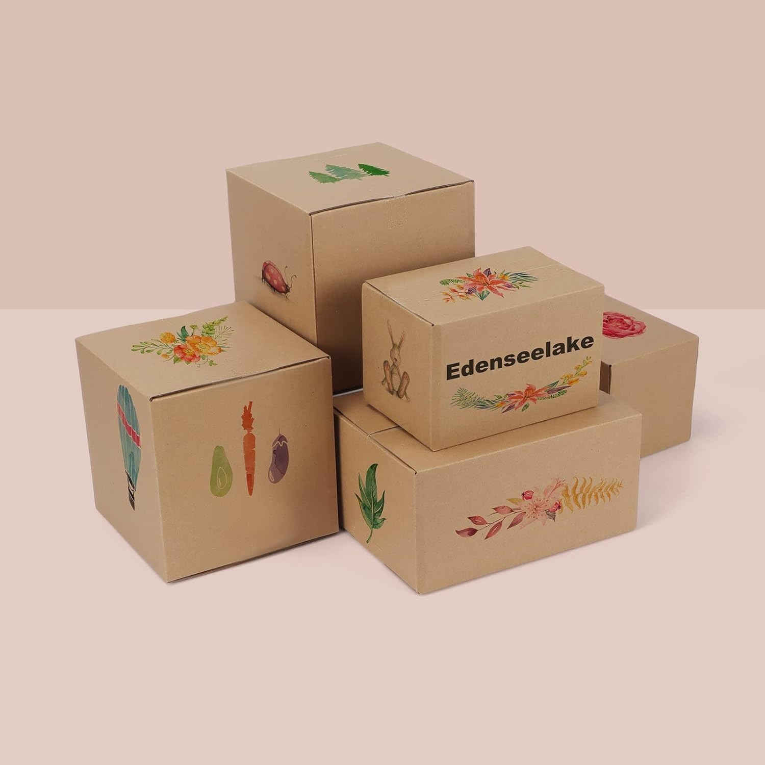6x6x6 Inches Recyclable Cardboard Shipping Boxes – 40 Packs for Eco-Friendly Use