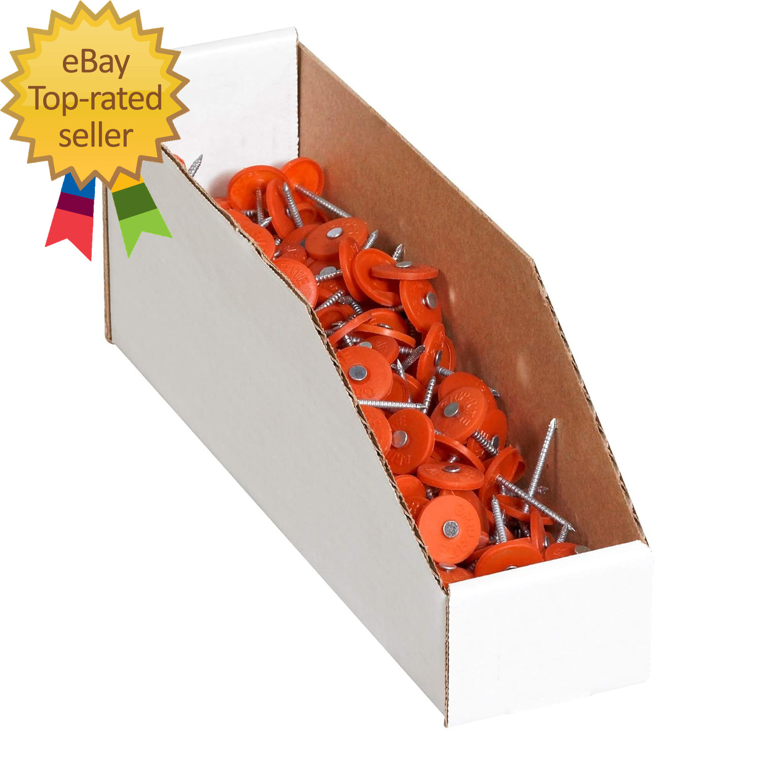 BFBINEB123 Open Top Bin Boxes 3″ X 12″ X 4 1/2 White Pack of 50