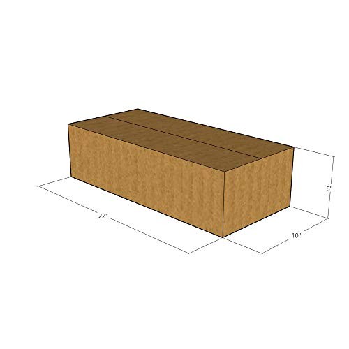 22x10x6 Flat Corrugated Shipping Boxes 32 ECT Single-Wall, 5/Pack