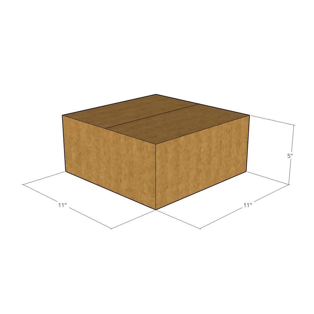 11x11x5 Flat Corrugated Shipping Boxes 32 ECT Single-Wall, 25/Pack