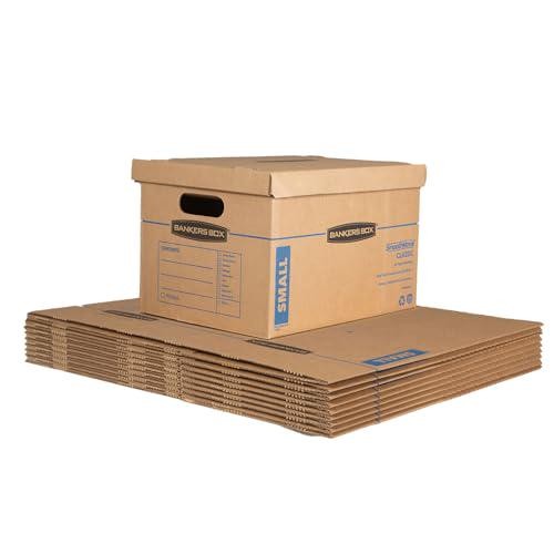 Small Classic Moving Box 10 Pack Reinforced Handles Tape-Free Assembly NEW