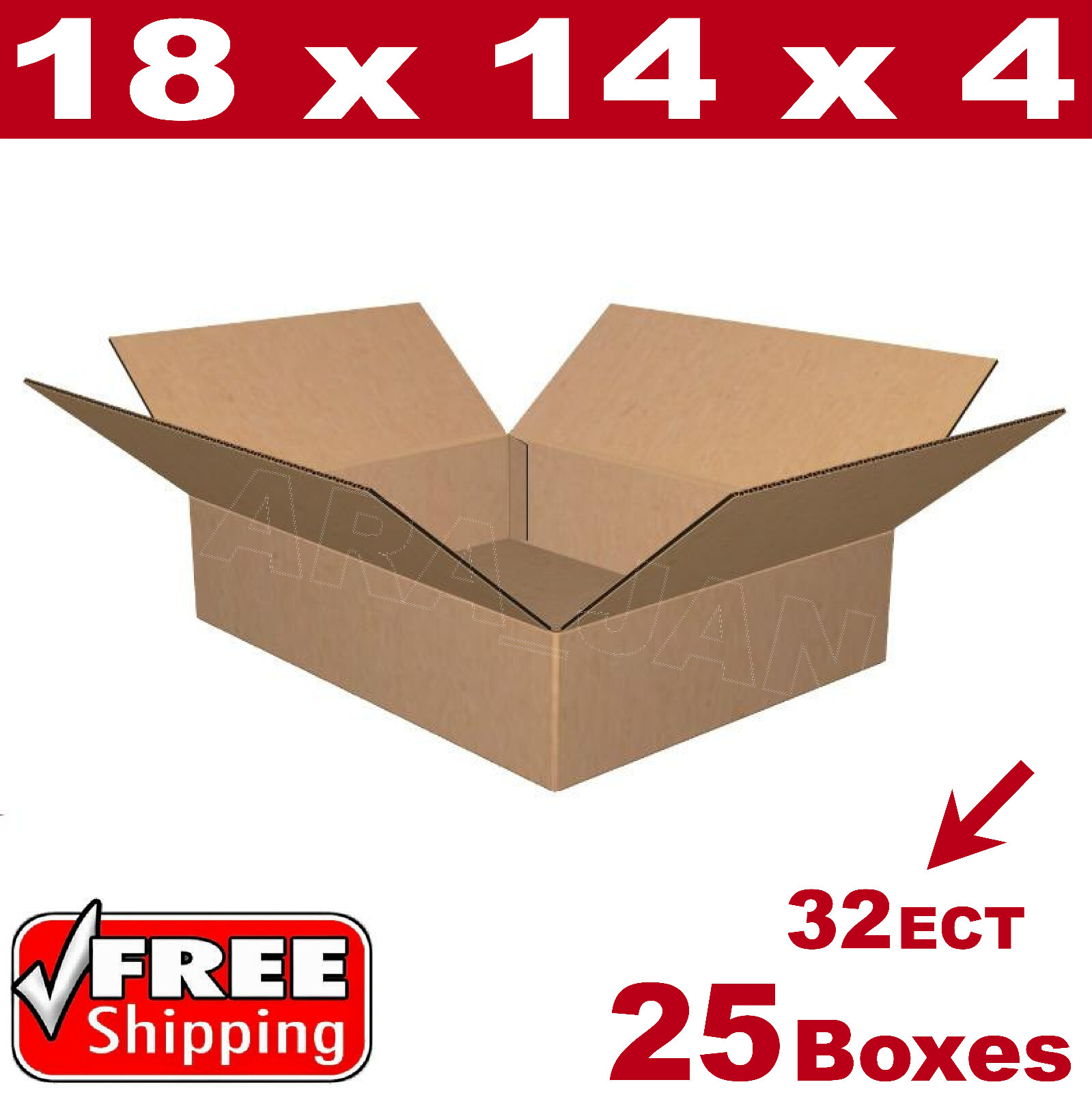 25 – 18x14x4 Cardboard Boxes Mailing Packing Shipping Box Corrugated Carton