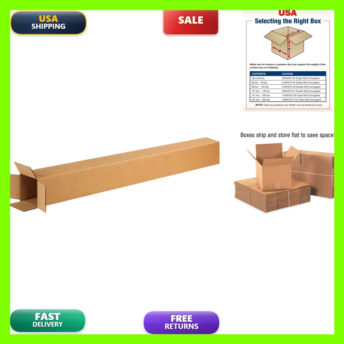 Box Usa Usa 4X4X72 Tall Corrugated Boxes Tall 4L X 4W X 72H Pack Of 15