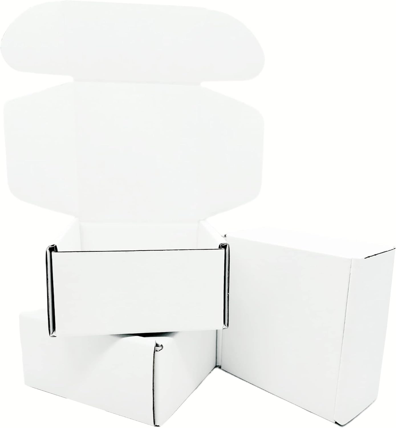 4x4x2 inch Small White Mailers Boxes Recyclable Corrugated Gift Box for Packagin