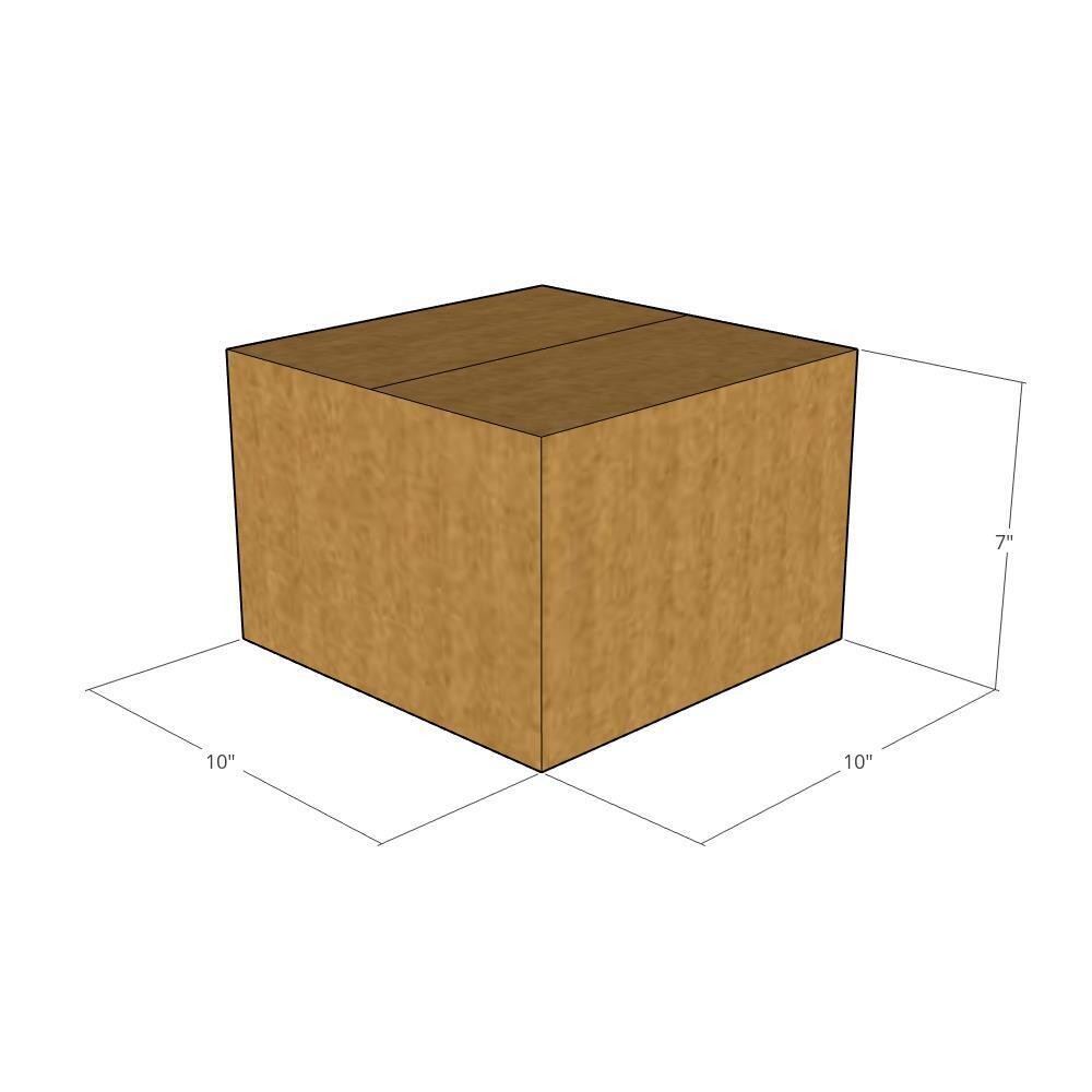 10 10x10x7 Kraft Brown Corrugated Shipping Boxes 32 ECT Single-Wall New