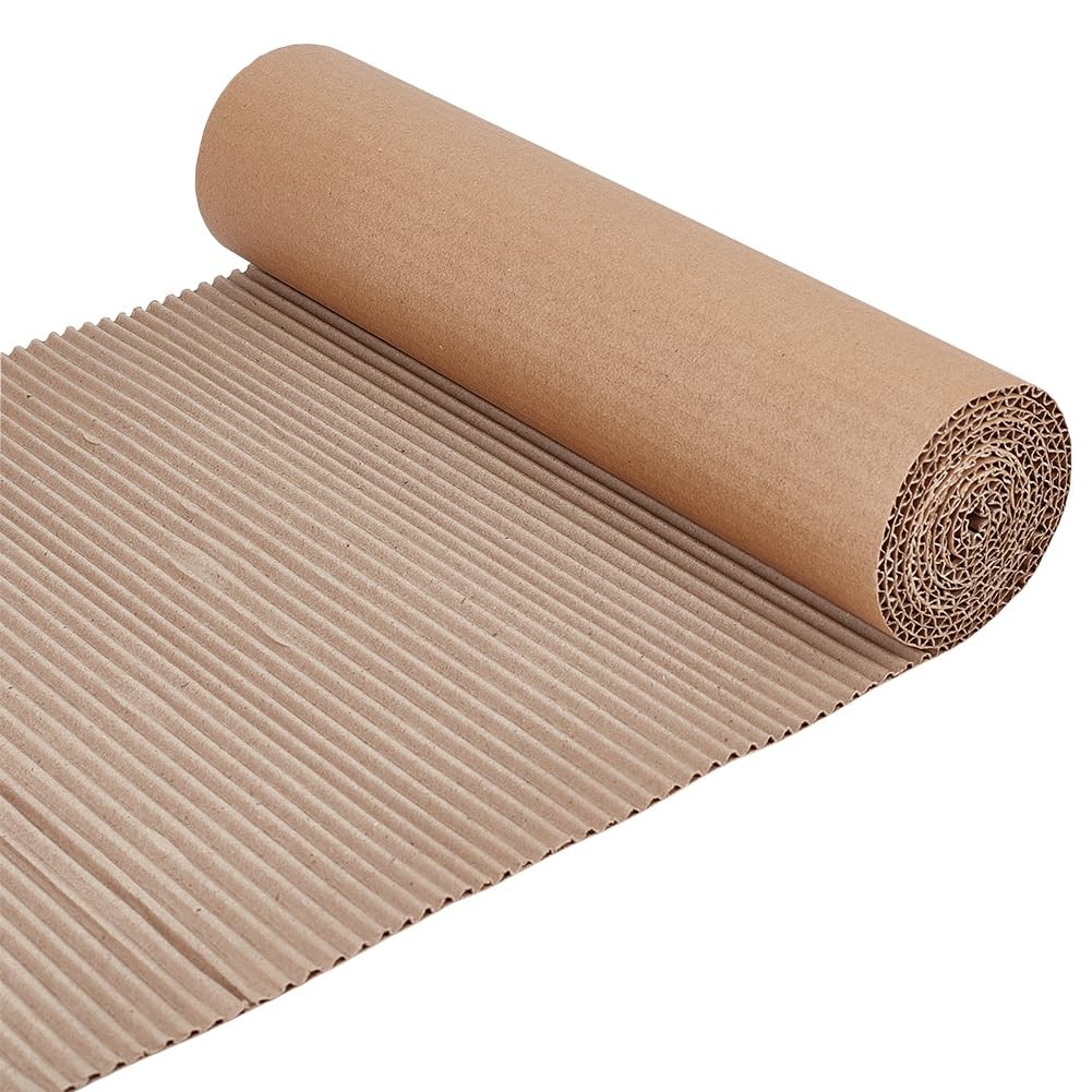 196.8×13.8 Inch Brown 2.5mm Thick Single Face Corrugated Cardboard Roll Wrap