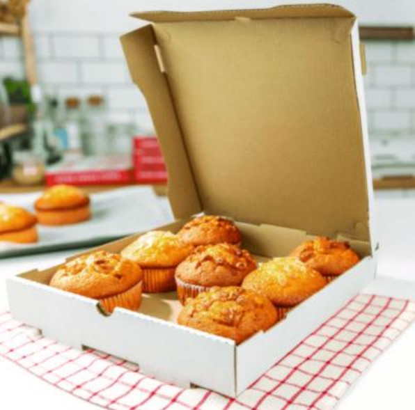Karat FP-PBF12W Corrugated Pizza Boxes, 12 x 12 x 1.97, White/Brown, 50/Carton