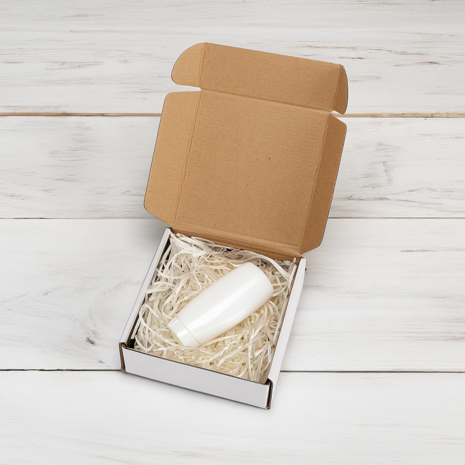 White Corrugated Shipping Boxes 6x6x2 Inch Set of 50 Small Mailer Literature