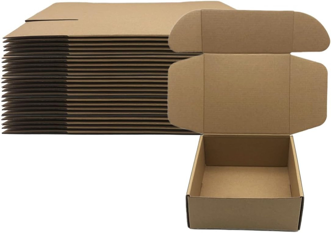 7X6X3 Inch Shipping Boxes Pack of 25， Brown Corrugated Cardboard Box Mailer Boxe