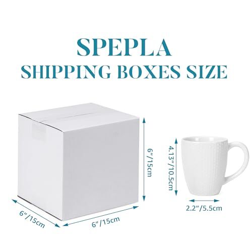 Shipping Boxes Set of 6, White Corrugated Cardboard Box for Mailing 6x6x6