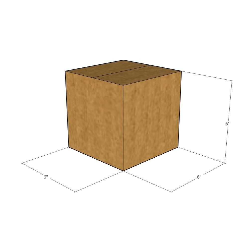 20 6x6x6 Kraft Brown Corrugated Shipping Boxes 32 ECT Single-Wall New