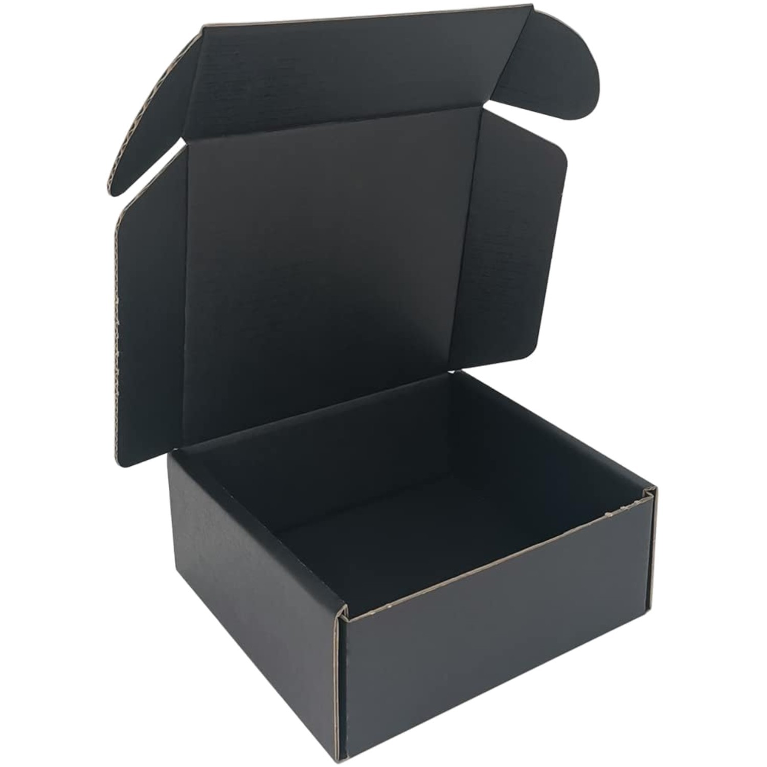 25 Pack Black Corrugated Small Shipping Boxes 5x5x2” – Crush-Proof Mailers
