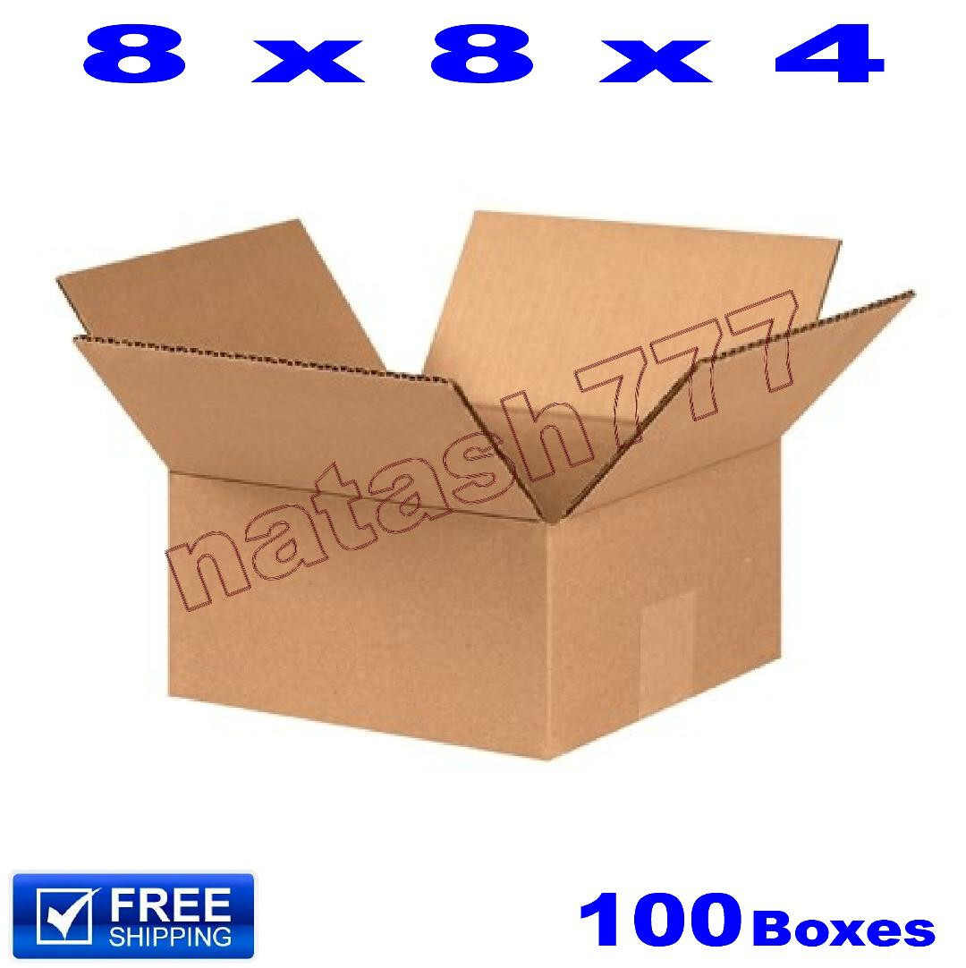 100 – 8x8x4 Cardboard Boxes 32-ECT Mailing Packing Shipping Corrugated Carton