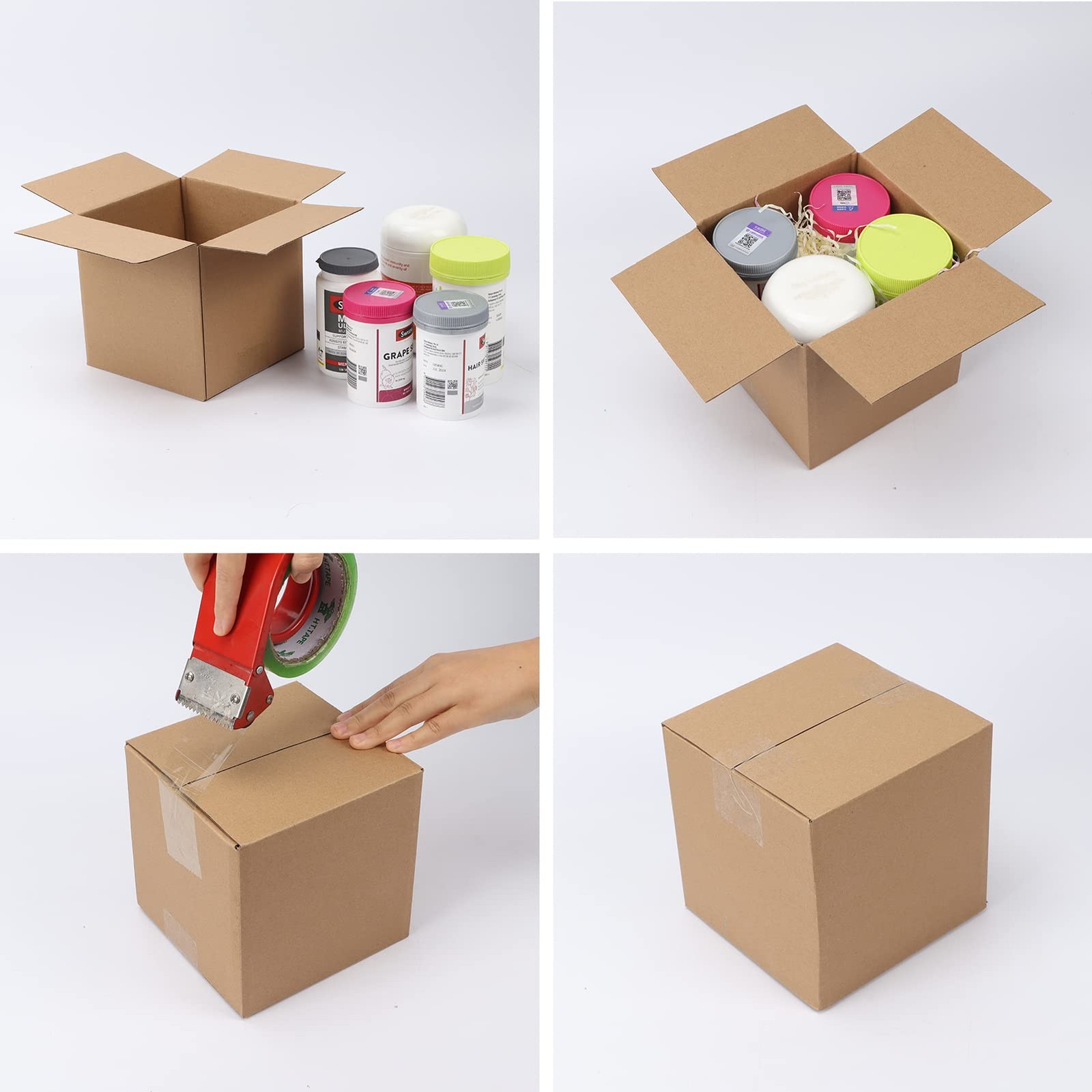 40 PCS 6x6x6 Inch Brown Corrugated Cardboard Mailing Shipping Boxes Bulk
