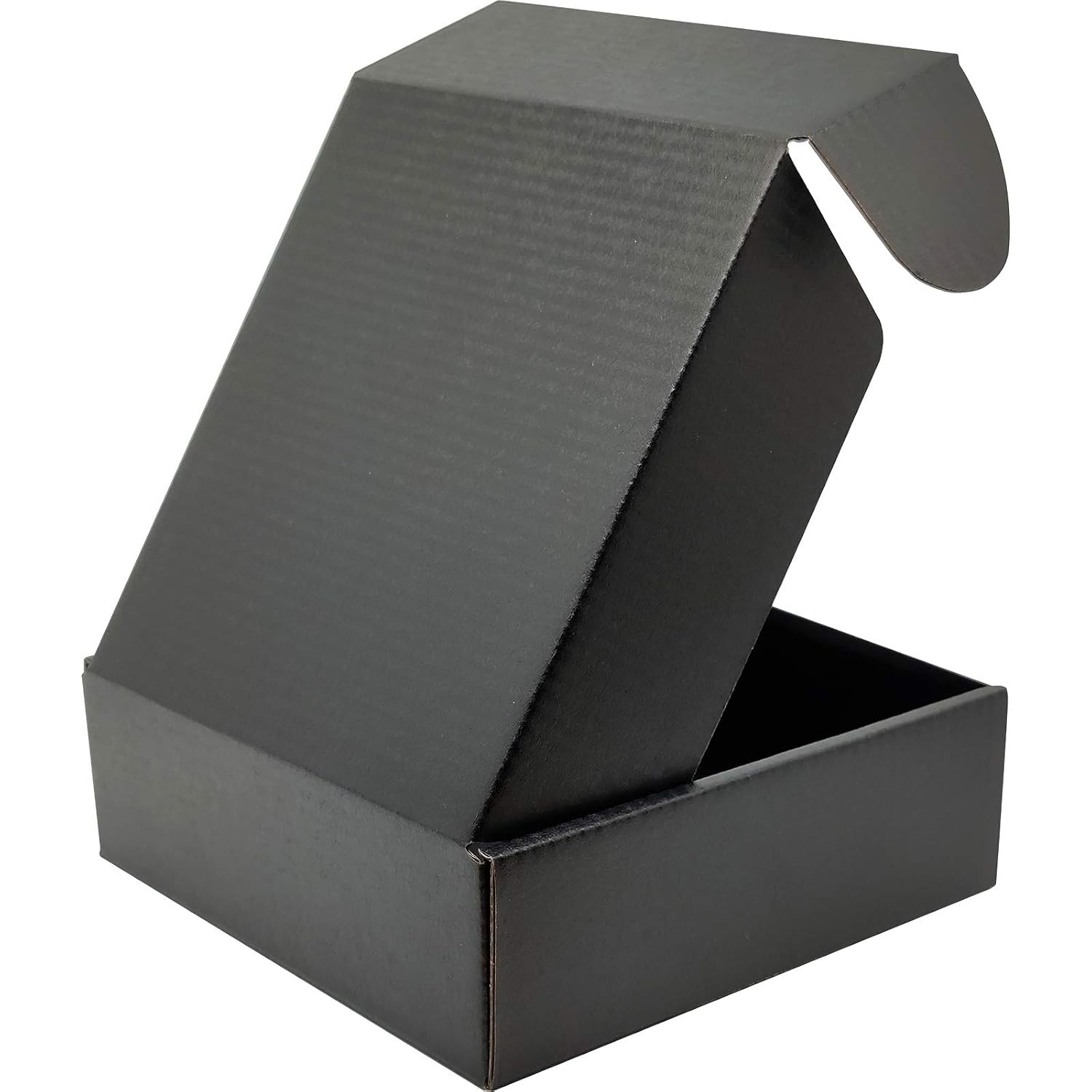 Small Black Corrugated Cardboard Shipping Boxes 6x6x2 inches 50-Pack Mailer