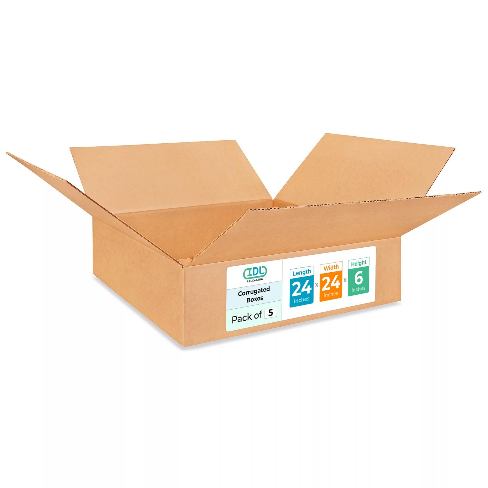 Large Shipping & Moving Boxes 24 x 24 x 6 inches (5-Pack) – Extra Strength 20…