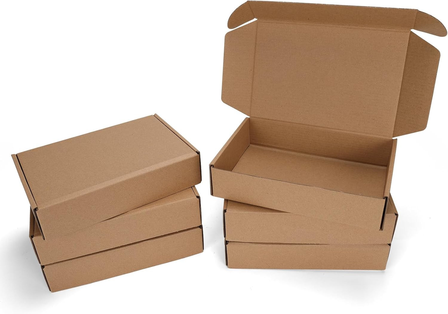 9X6X2 Inch Shipping Boxes Set of 6 Brown, Inner Size 8.6X5.6X1.6 Inch Cardboard