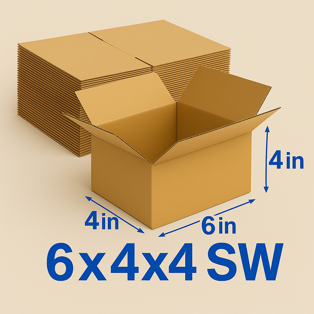 50 Pack 6x4x4 32ECT Corrugated Shipping Boxes| Cardboard Mailing Packing Cartons