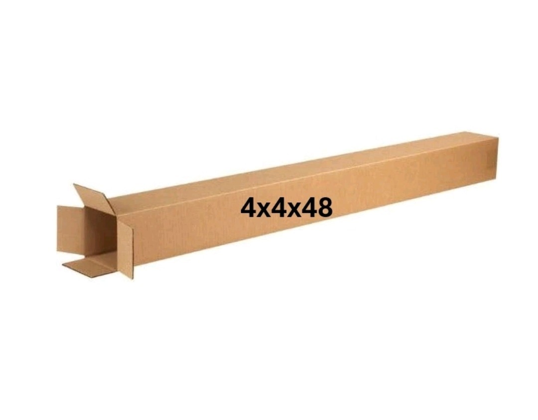 Bundle of (5) 4″ x 4″ x 48″ Cardboard Box Tall