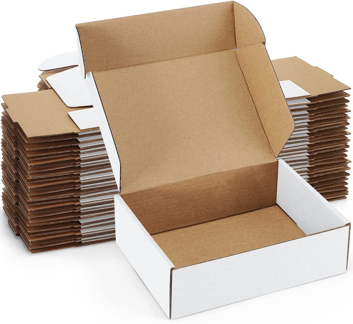 Shipping Boxes 7x5x2 inches White Small Mailing Boxes 25 Pack Cardboard Corrugat