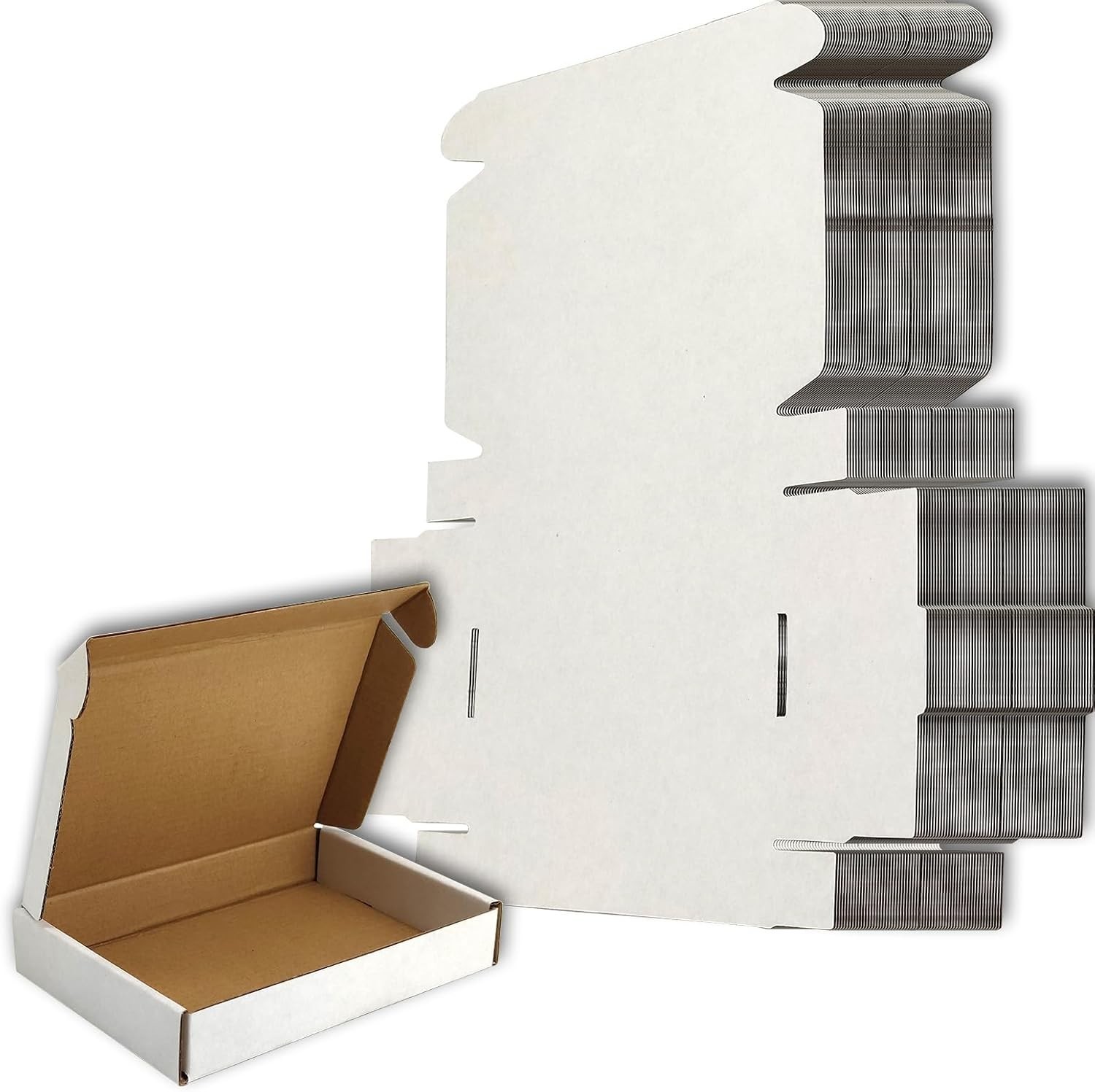 7x5x1 inches Small Shipping Boxes Set of 100 – White Mailer Corrugated Cardbo…