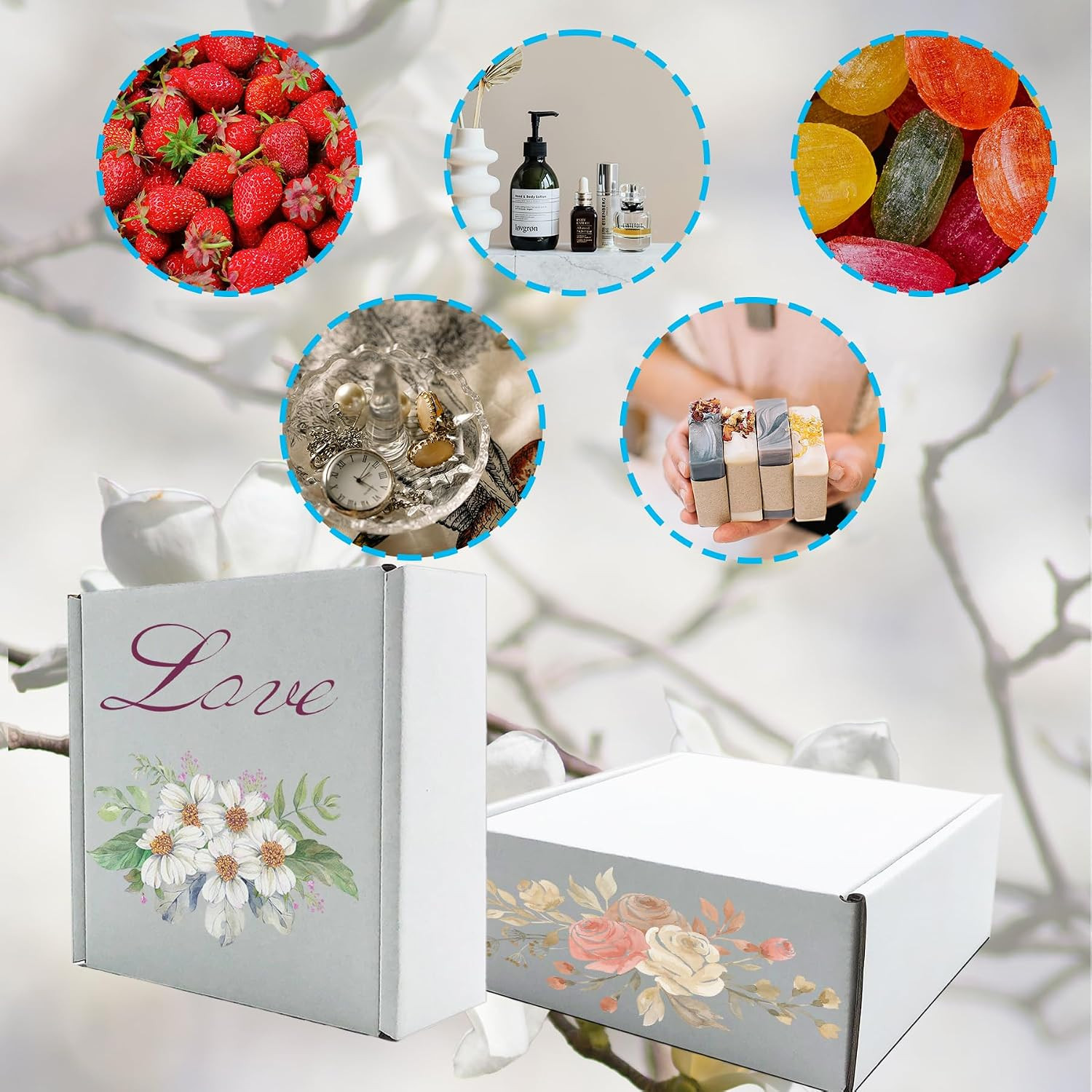 5X5X2 Inch Shipping Boxes, White Corrugated Cardboard Box Literature Mailing Shi