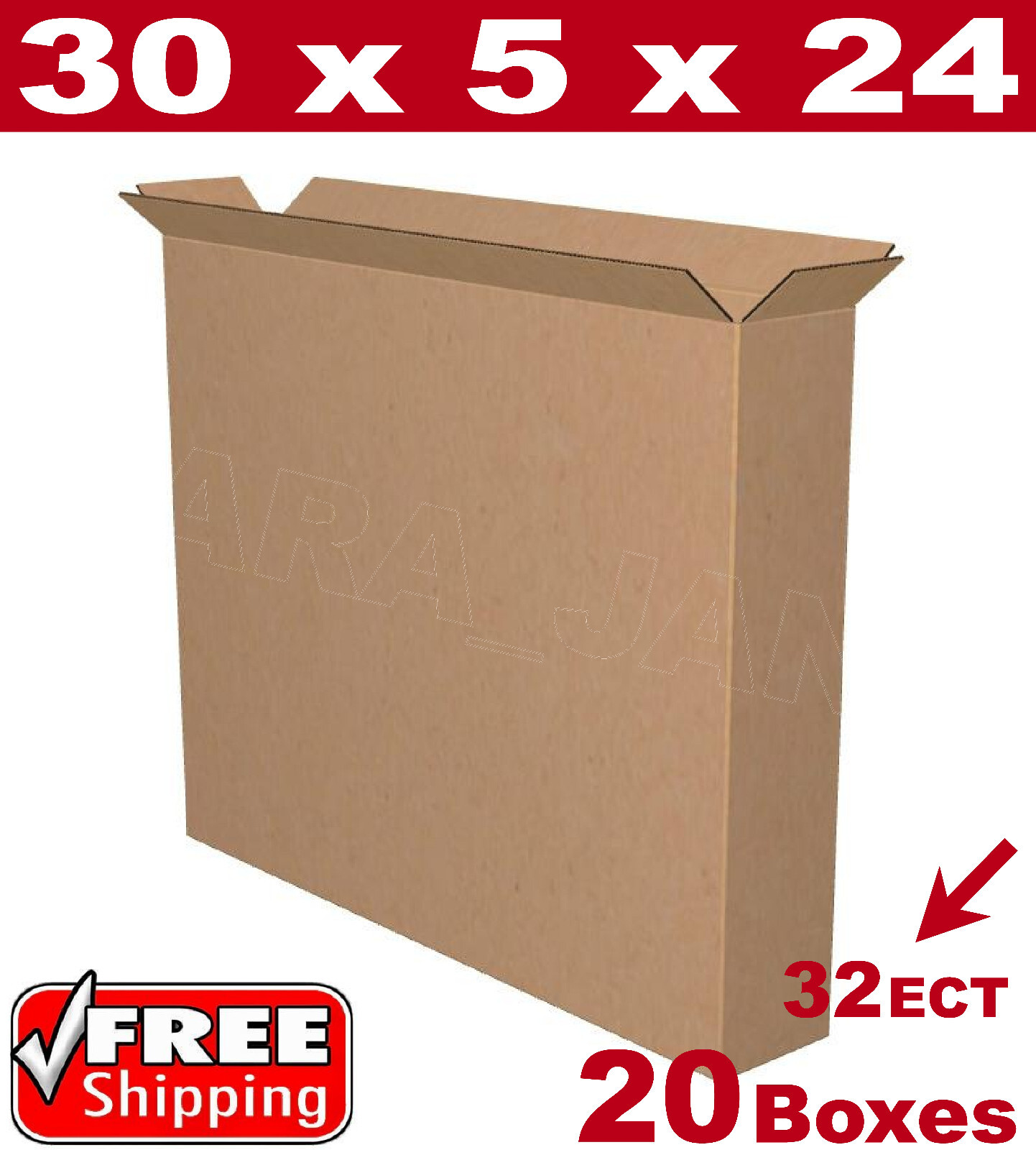 20 – 30x5x24 Cardboard Boxes Mailing Packing Shipping Box Corrugated Carton