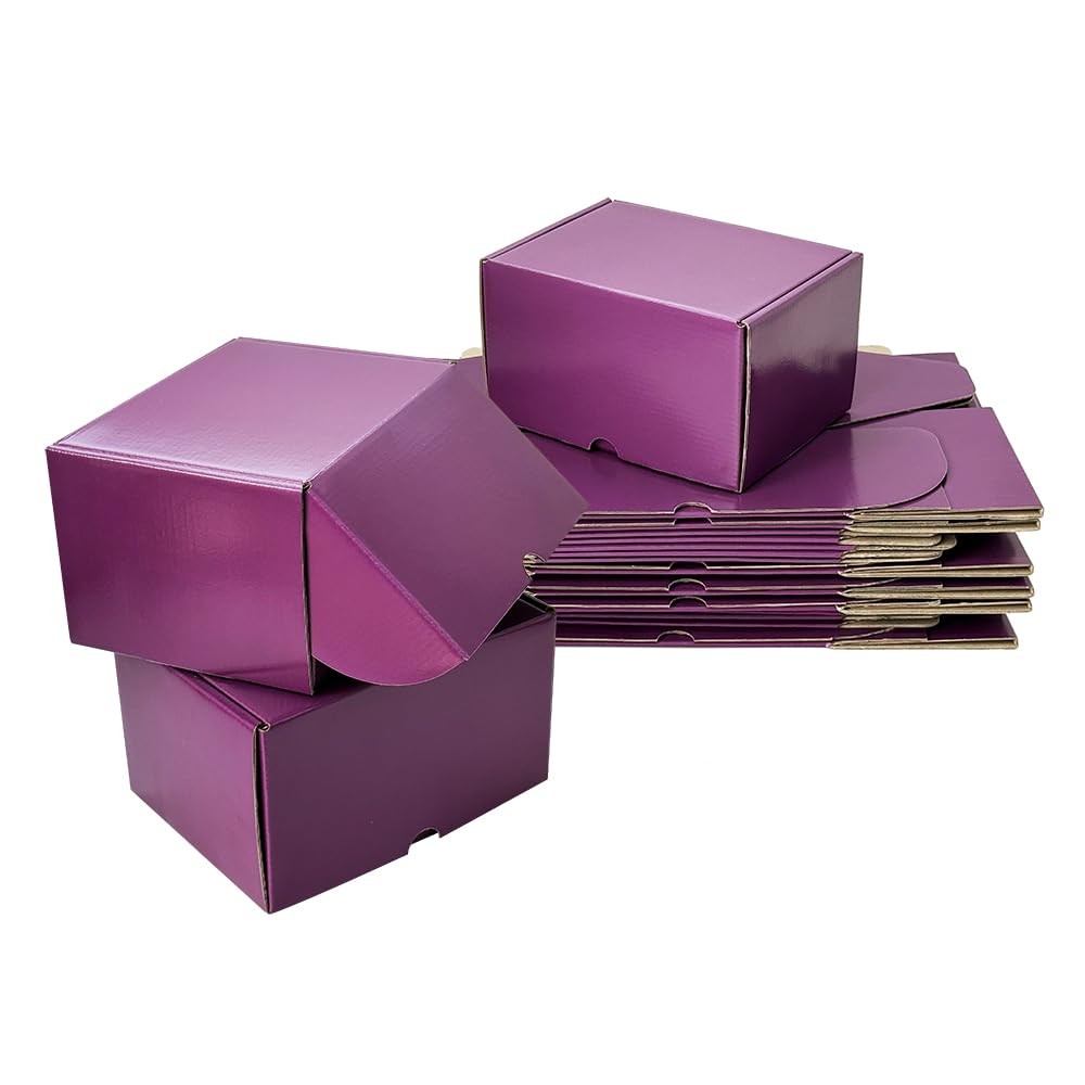 7x5x4 Inches Boxes Set – (20 Pack) Purple Corrugated Cardboard Mailer Boxes f…