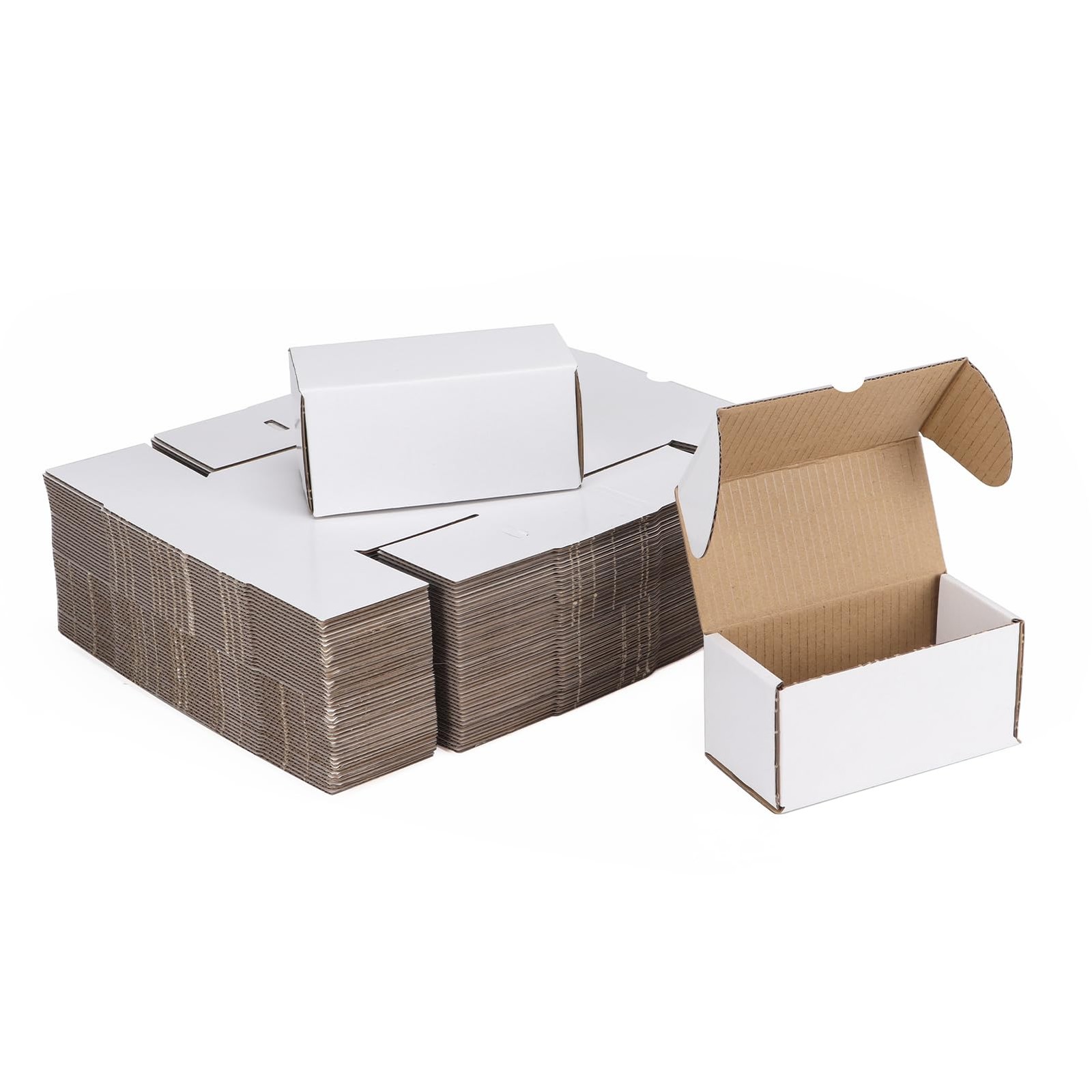 4.6×2.2×2.2 White Shipping Boxes Set of 100, Corrugated Cardboard Mailer Boxe…