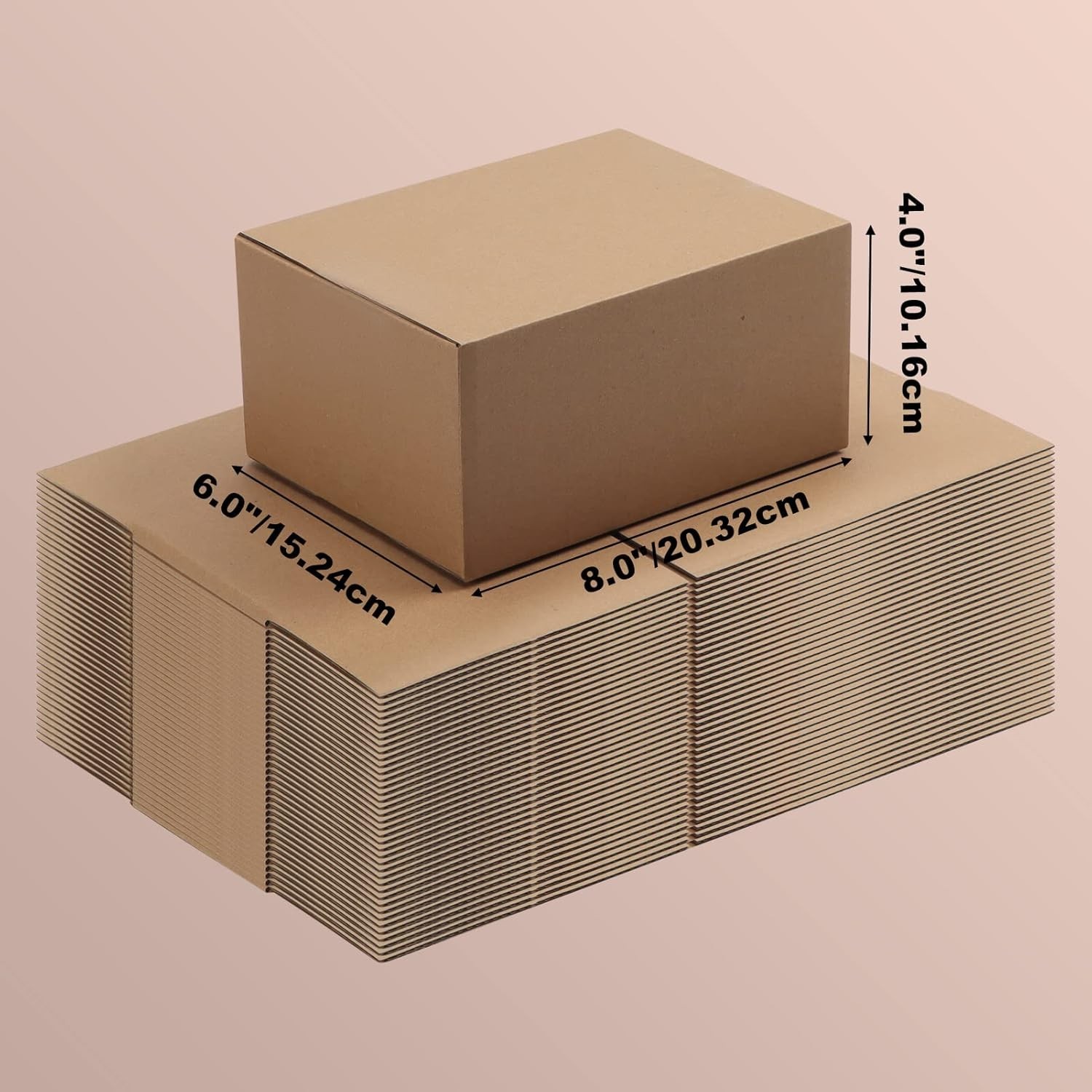Easy Assemble 40-Pack 8x6x4 Shipping Boxes – Lightweight & Sturdy Storage