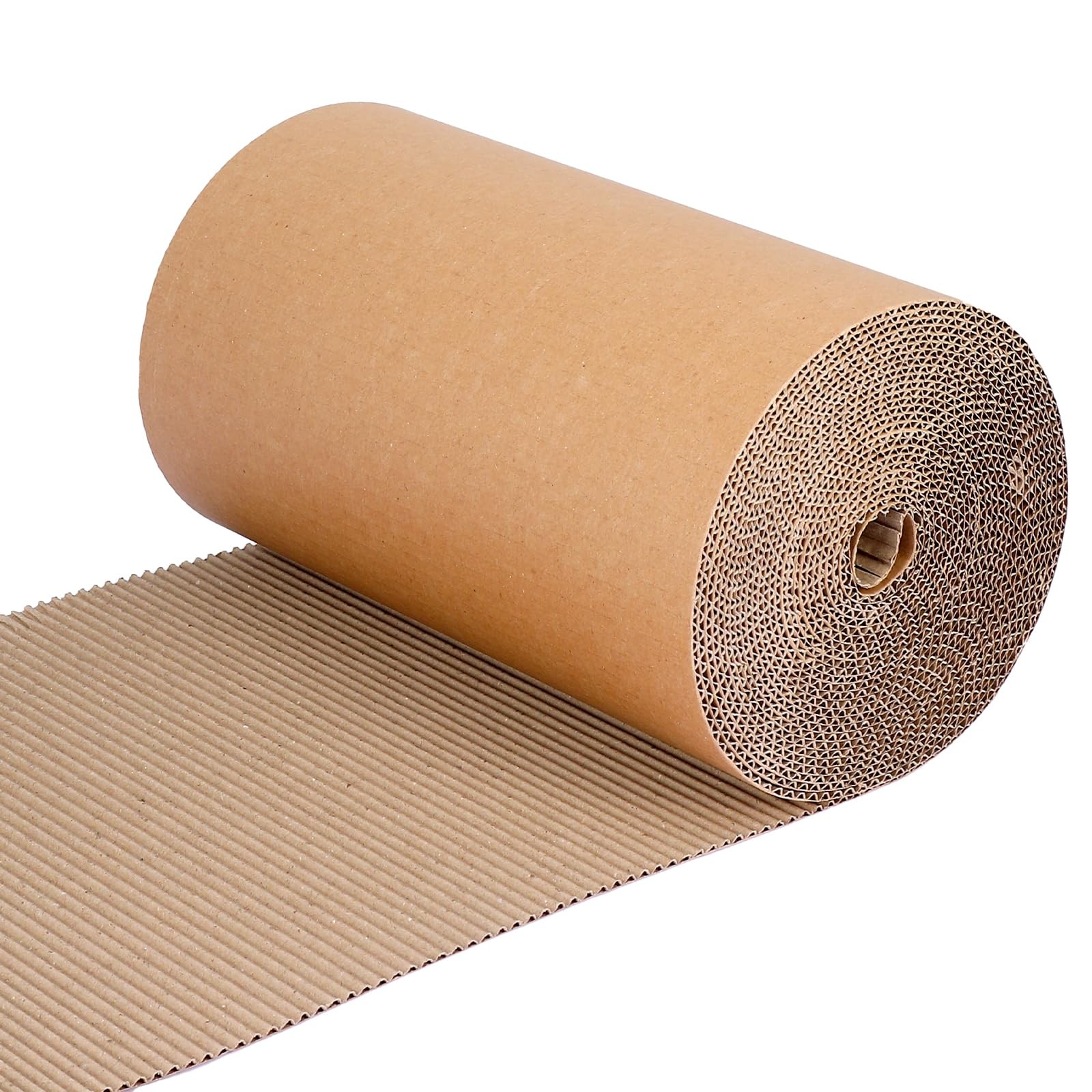 Corrugated Cardboard Roll, 12 x 394 Inch Corrugated Paper, B Flute Shipping C…