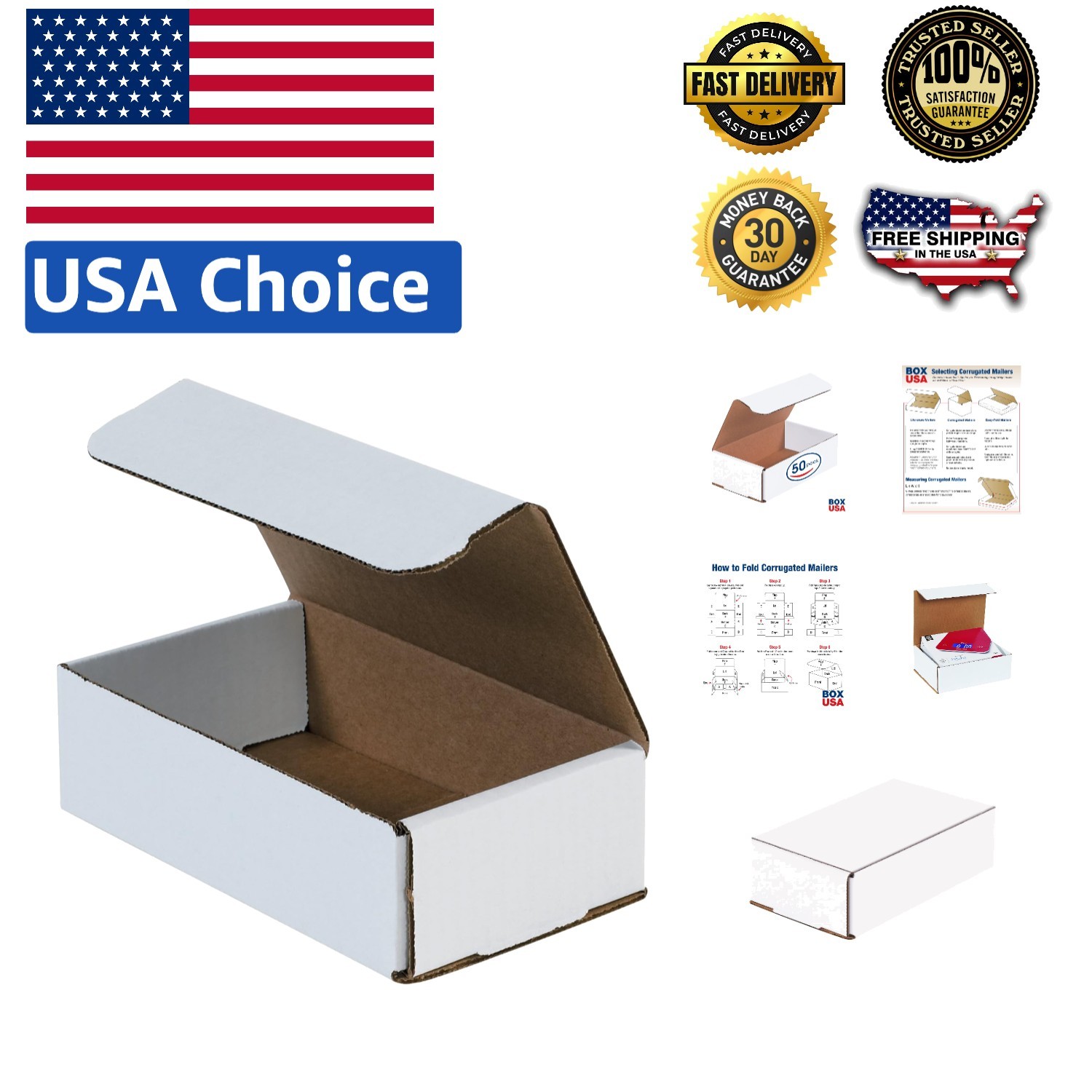 Lightweight 7″ x 4″ x 2″ Corrugated Mailers – Perfect for Safe Shipping 50-Pack