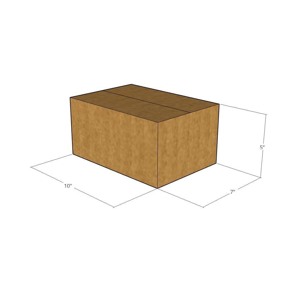 50 10x7x5 Kraft Brown Corrugated Shipping Boxes 32 ECT Single-Wall New