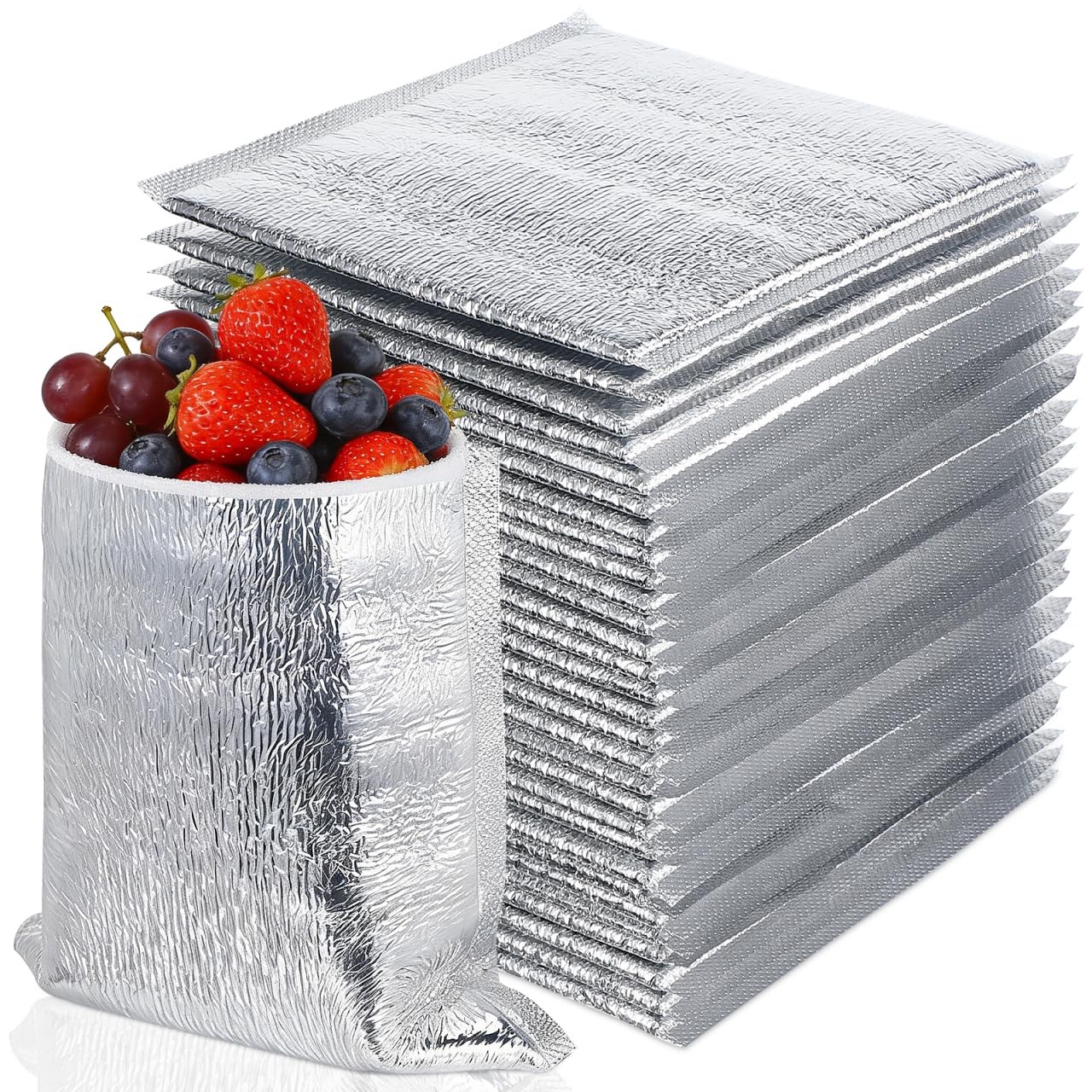 Reusable Insulation Bags 50PCS Insulated Shipping Thermal Box Liners Metalize…