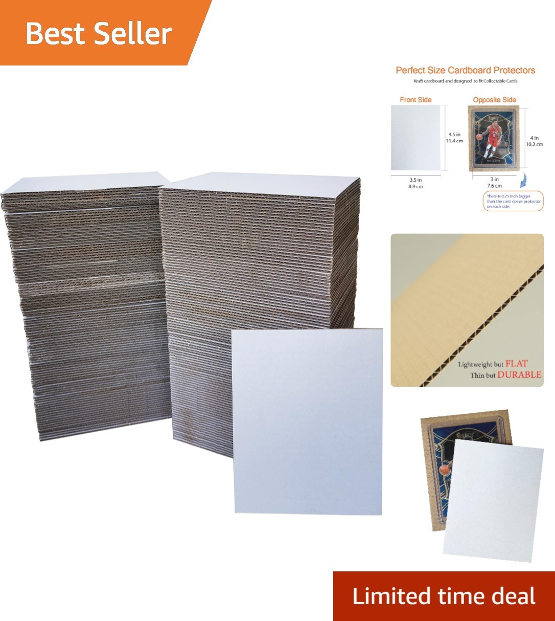 Bulk 200 Count Lightweight Flat Cardboard Inserts 3.5×4.5 Inch – Quality