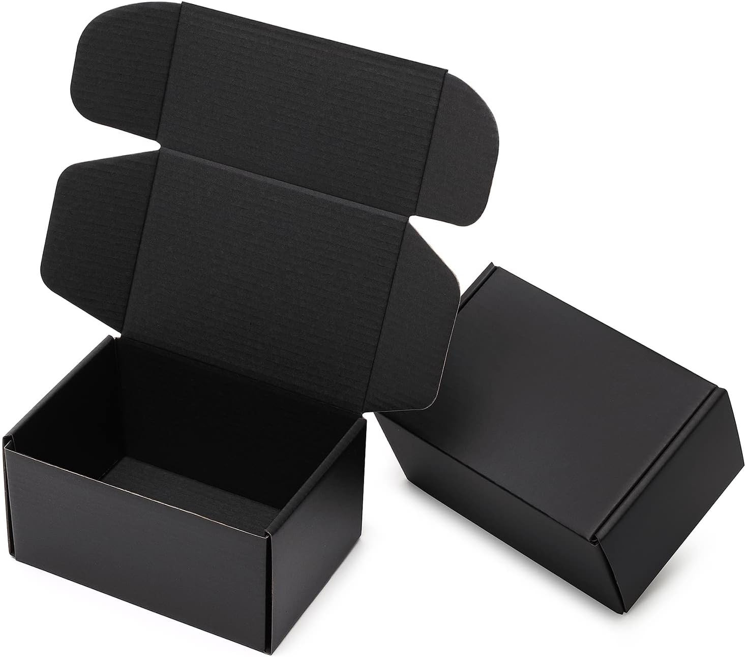 6X4X3 Small Black Shipping Boxes – 24 Pack Corrugated Cardboard Mailing Box Pack