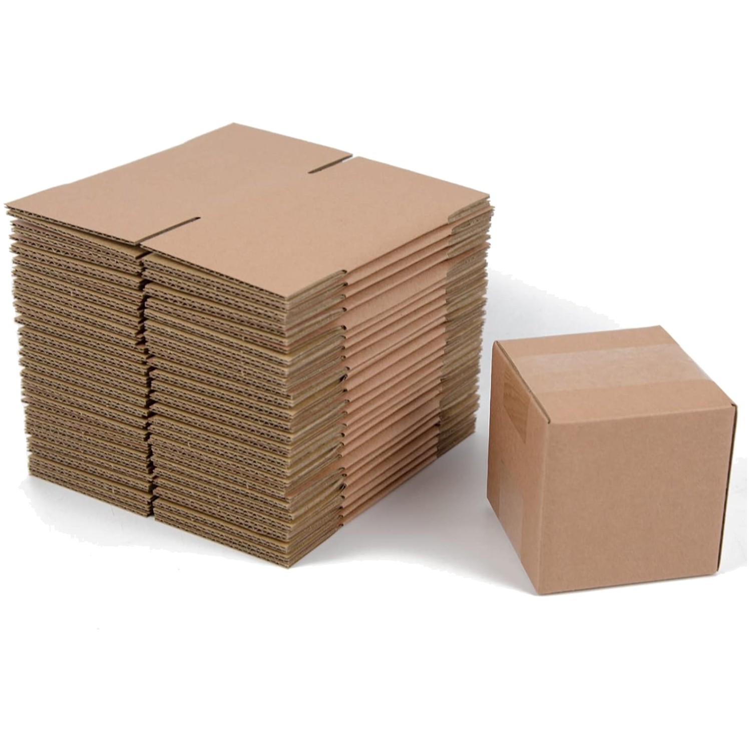Compact 4x4x4 Shipping Boxes, 25 Pack, Easy Assembly