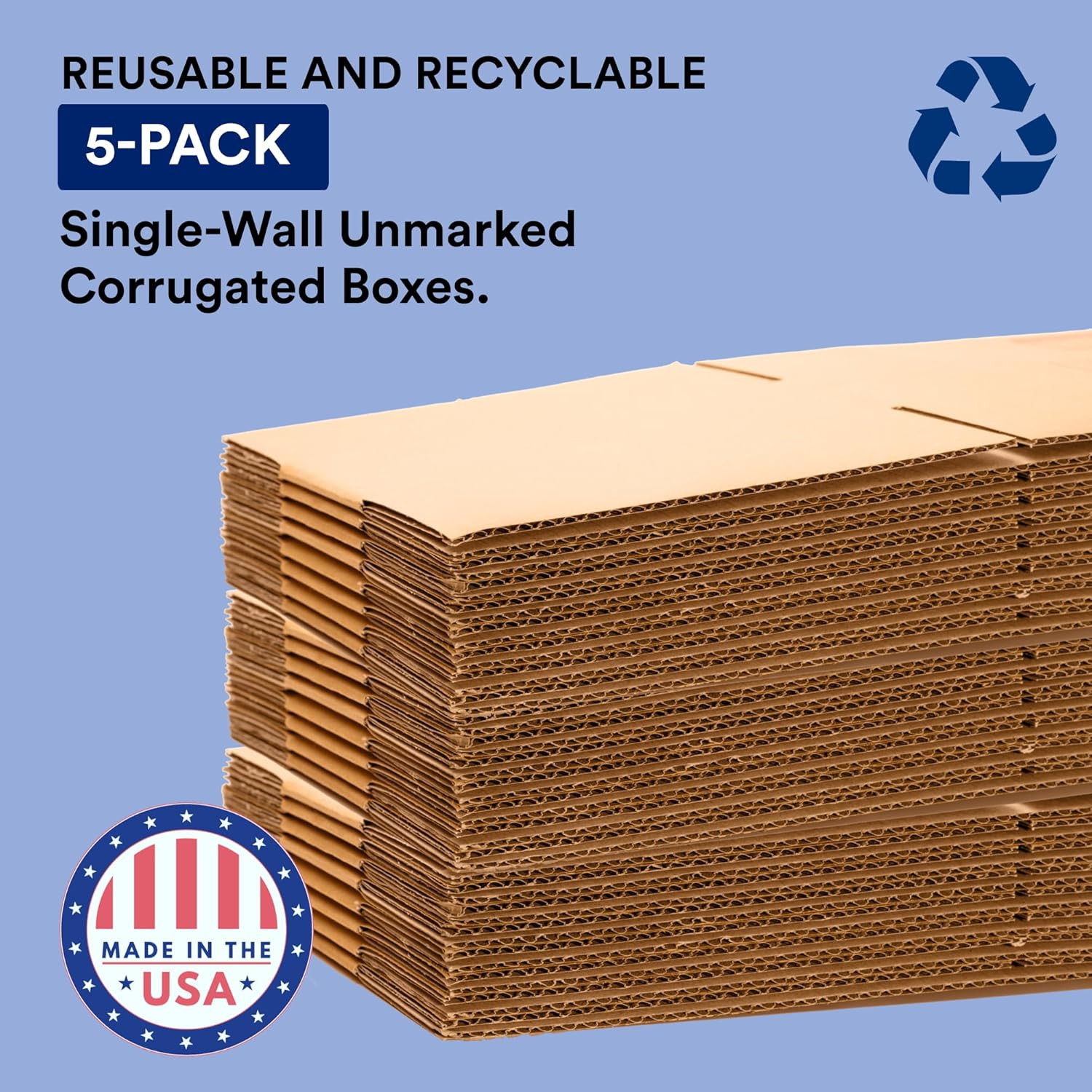 5 Pack 36x5x48 Large Side Loading Corrugated Cardboard Moving Boxes