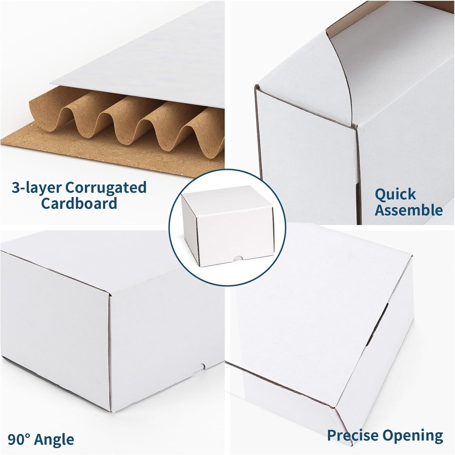 12x6x4 White Shipping Boxes Set of 25, Corrugated Cardboard Mailer Boxes for …