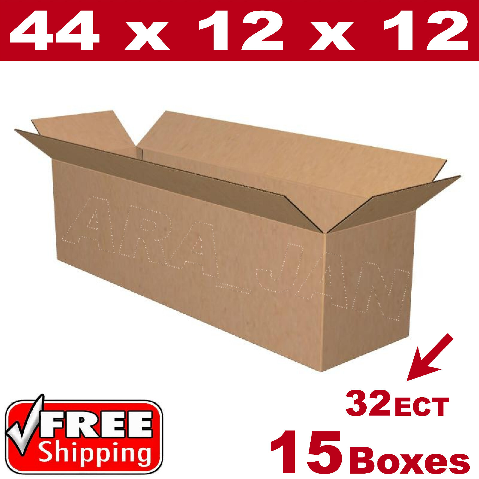 15 – 44x12x12 Cardboard Boxes Mailing Packing Shipping Box Corrugated Carton