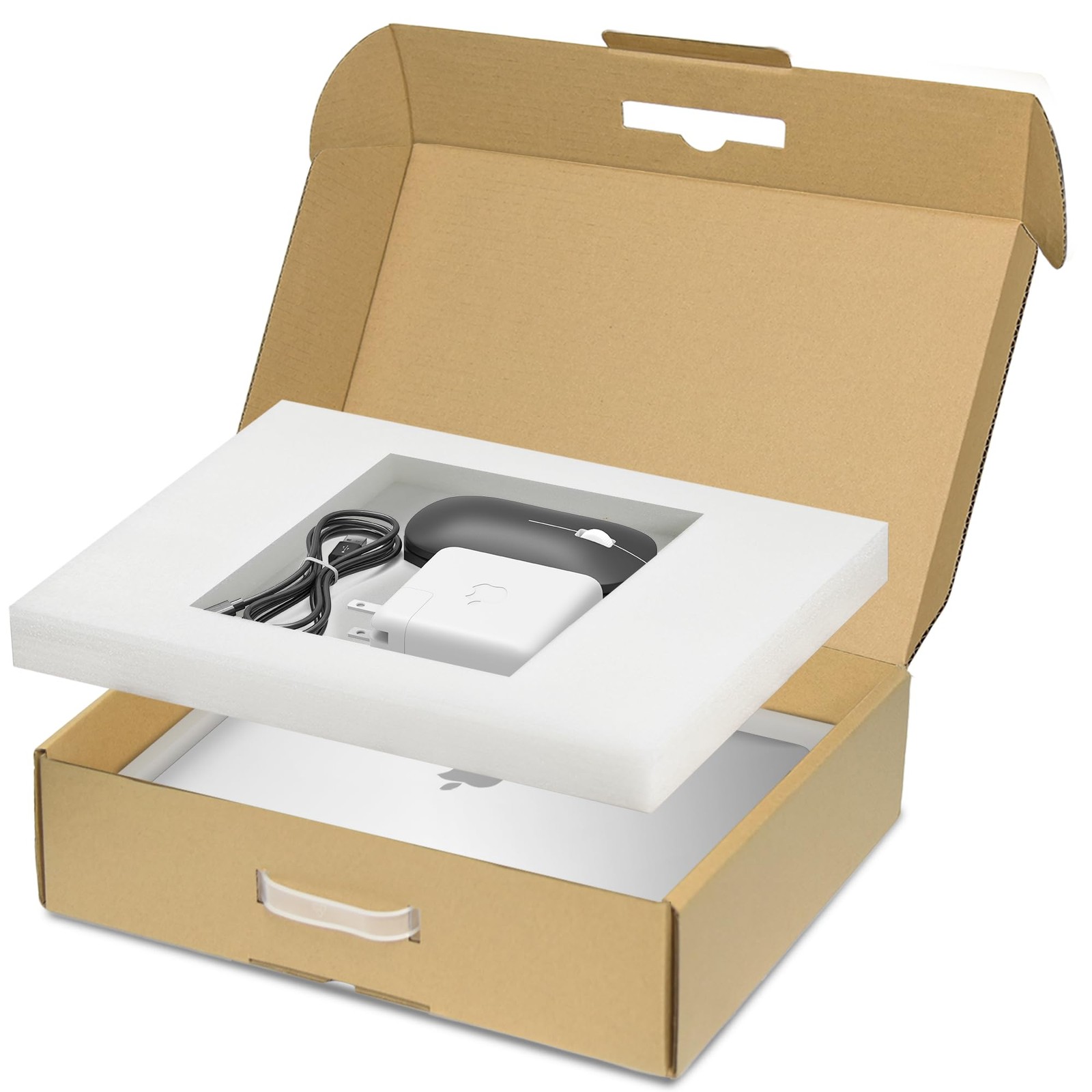 Laptop Shipping Box with Protection Foam for up to 17 Inches Notebook, Cardbo…